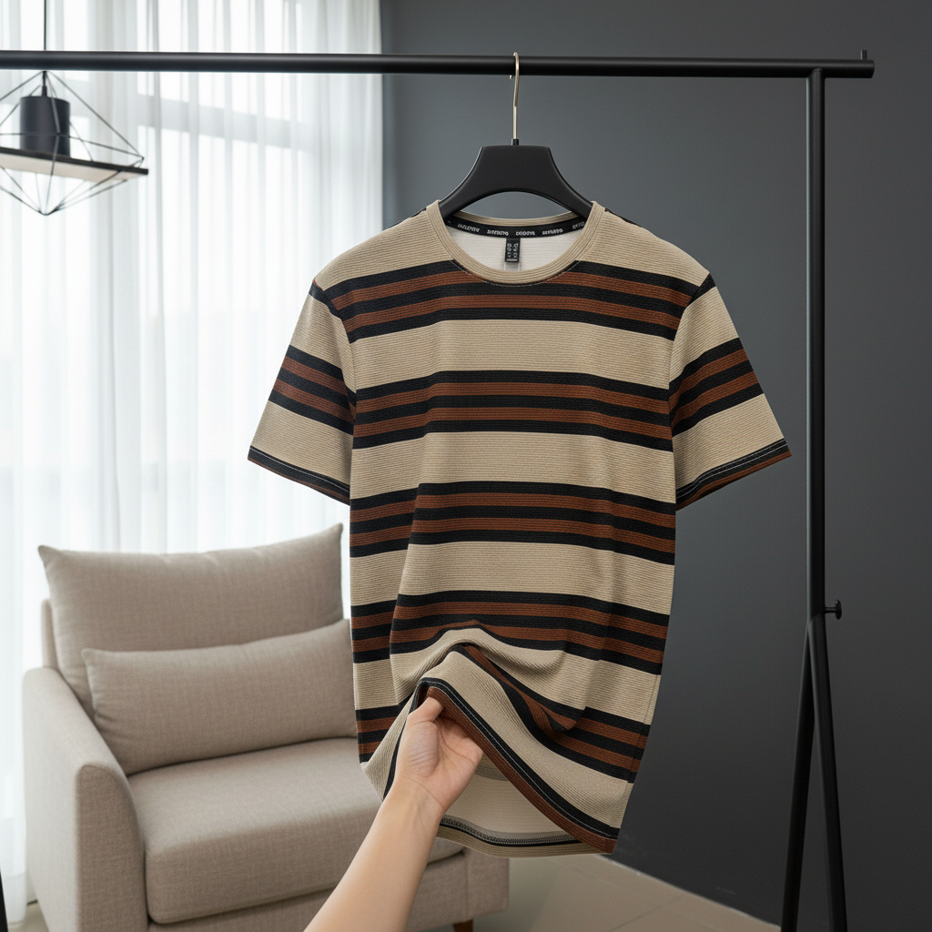 T-Shirt Round Neck Down Shoulder