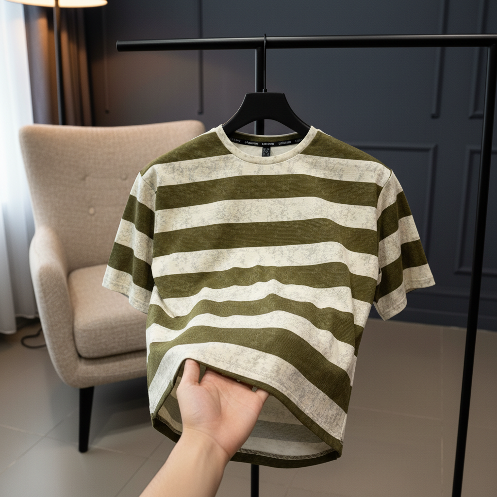 T-Shirt Round Neck Down Shoulder